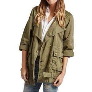 Current/Elliott Infantry Jacket Army Olive Drab Green Oversized Slouchy Military